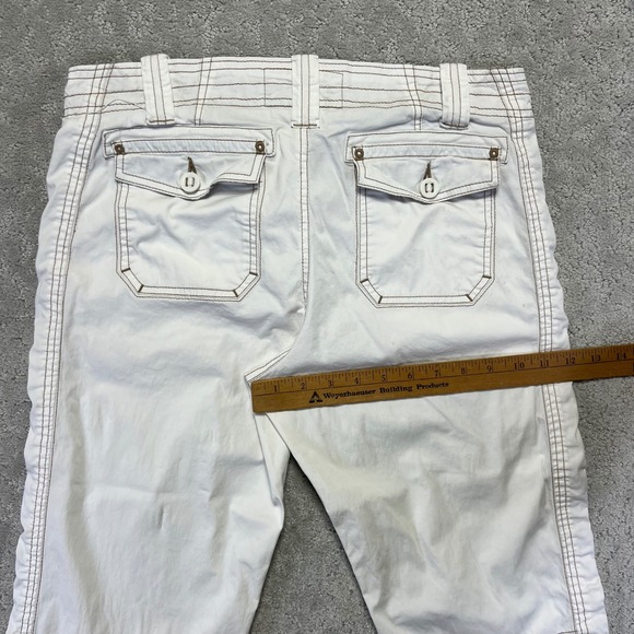 Aventura Pants Womens 8 White Organic Cotton Roll Up Capri Crop Utility Gorpcore - Picture 14 of 16